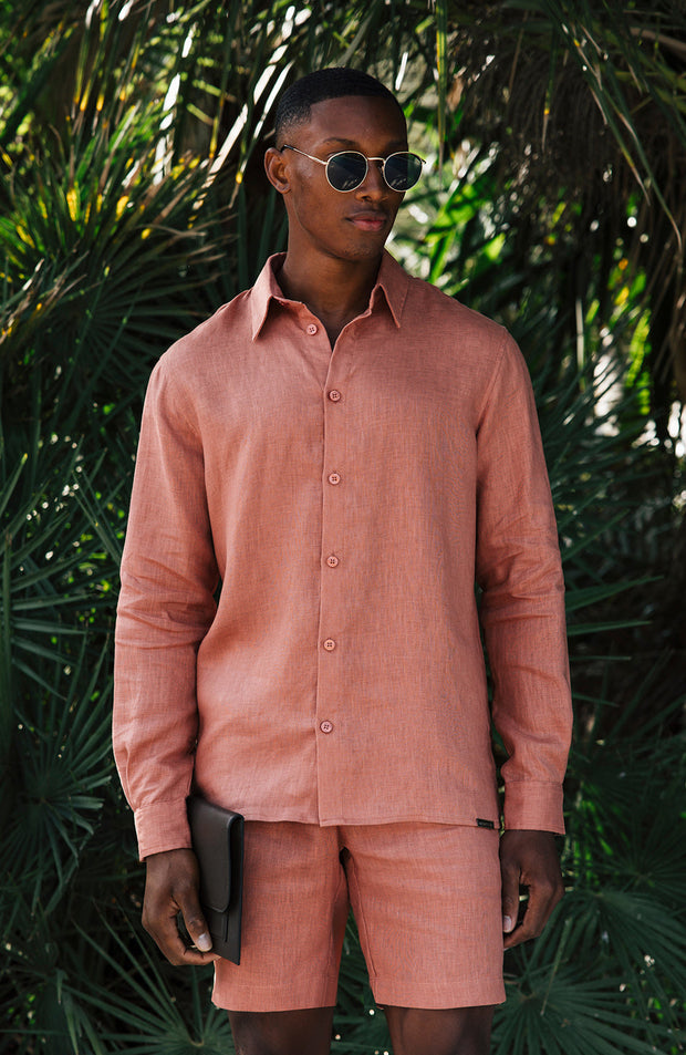 Nammos Pure Linen Tailored Shirt in Canyon