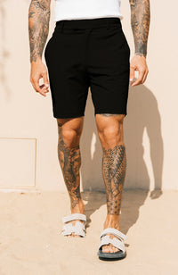 Aster Tailored Stretch Fit Short in Black