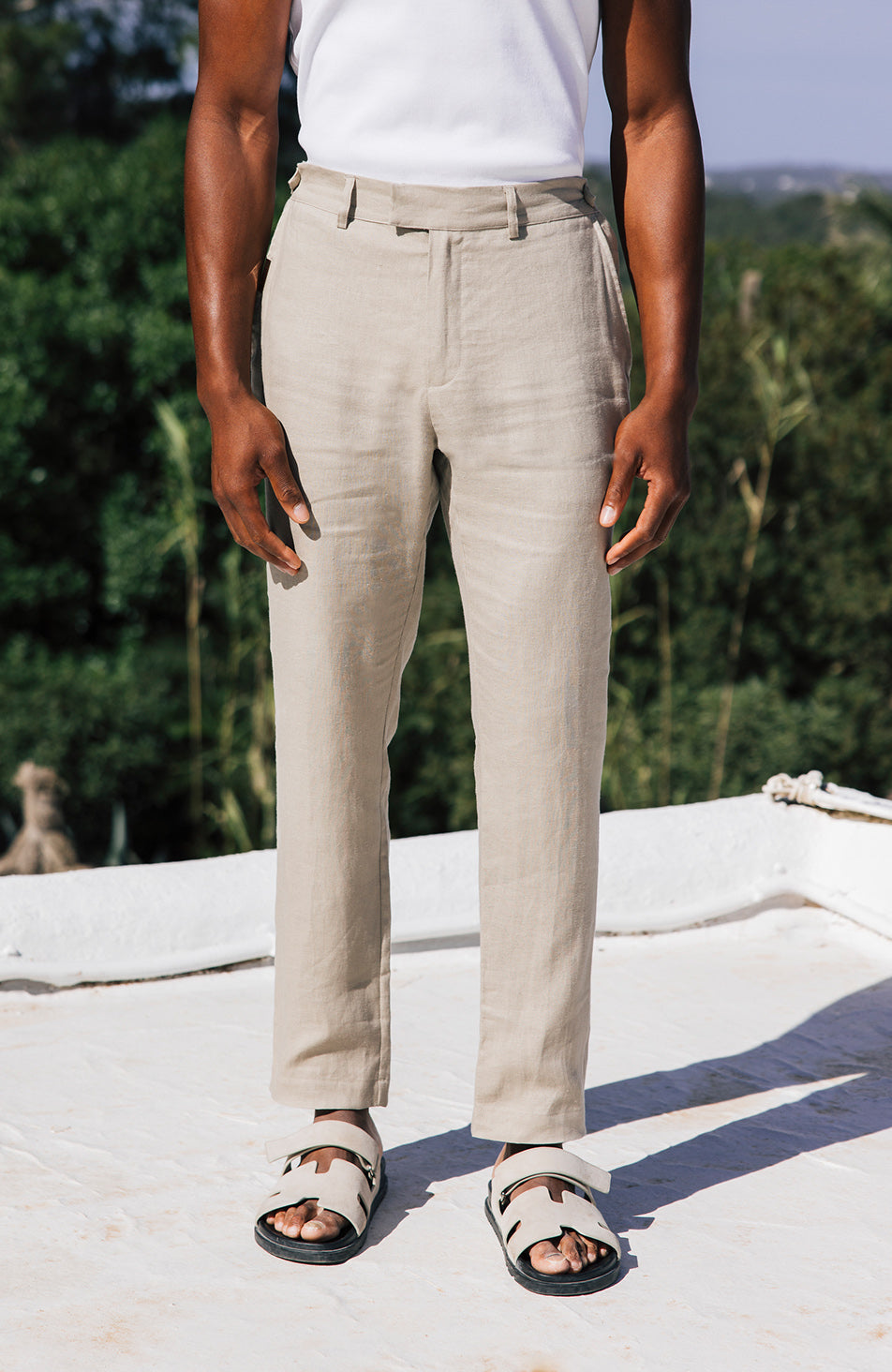 Nammos Pure Linen Tailored Pants in Beige