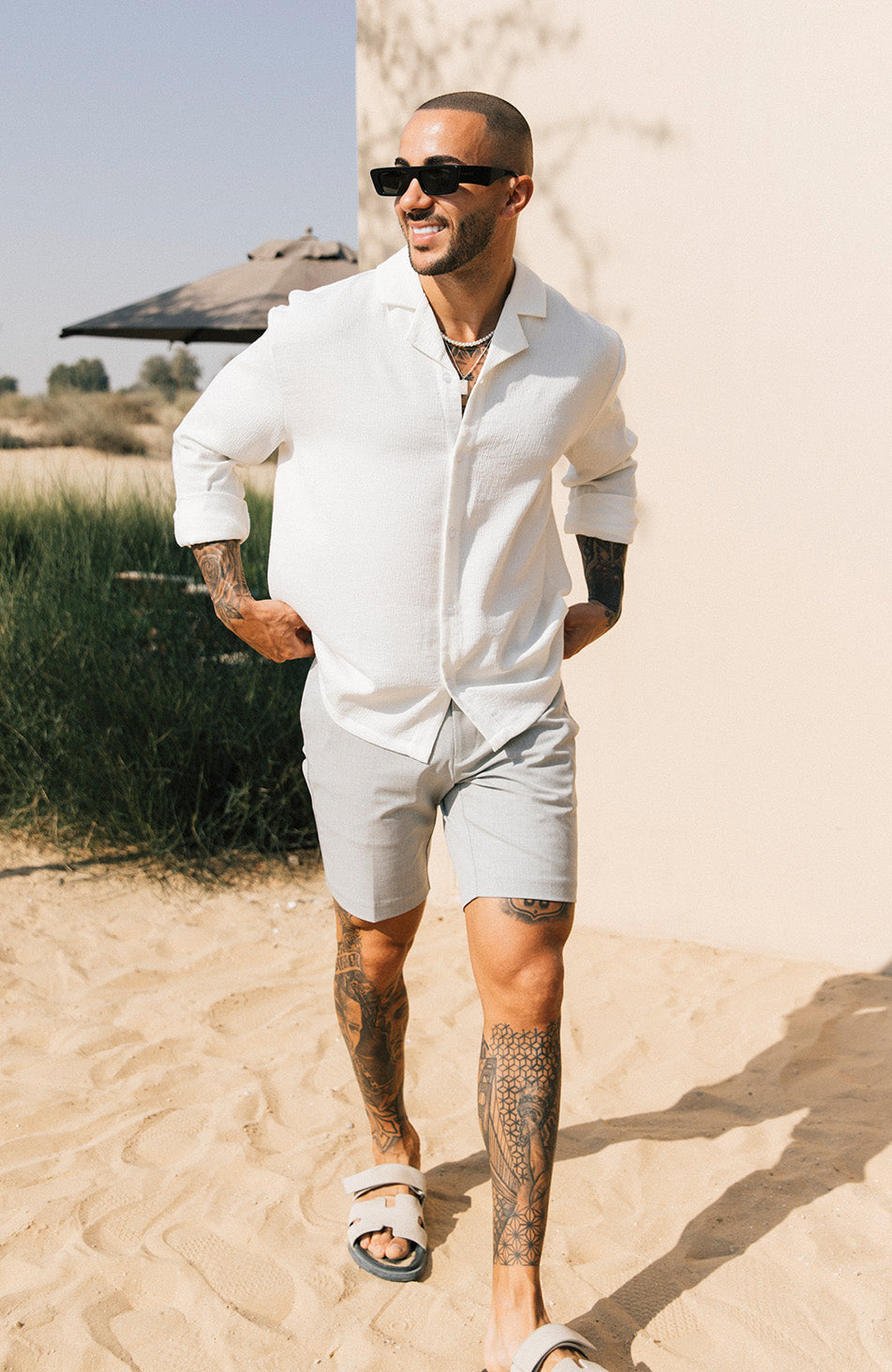 Aster Tailored Stretch Short in Grey