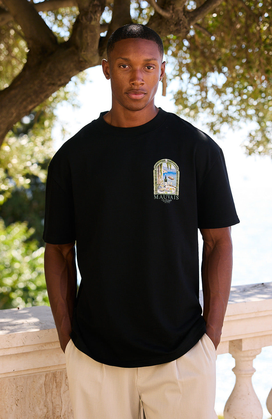 Lake-side Liquidity Oversized Tee in Black