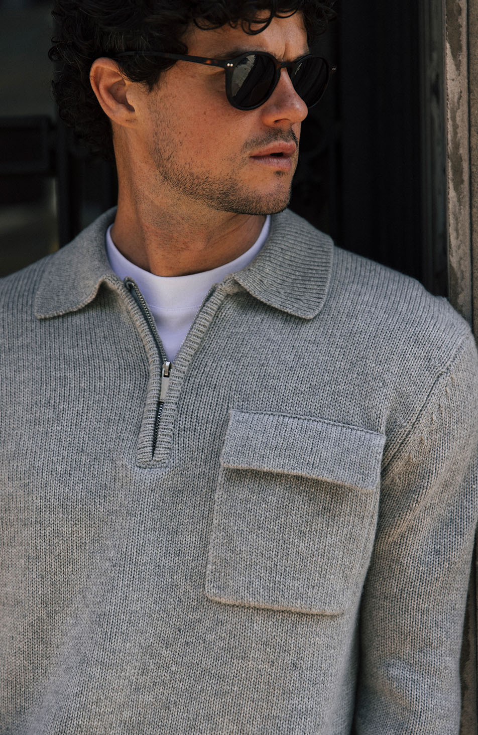 Harlem Oversized Knitted Jumper in Grey