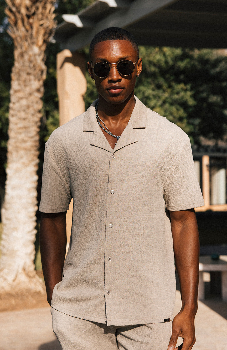 men's relaxed fit dress shirts Bradford Italian Linen Shirt in Coral - L - Long