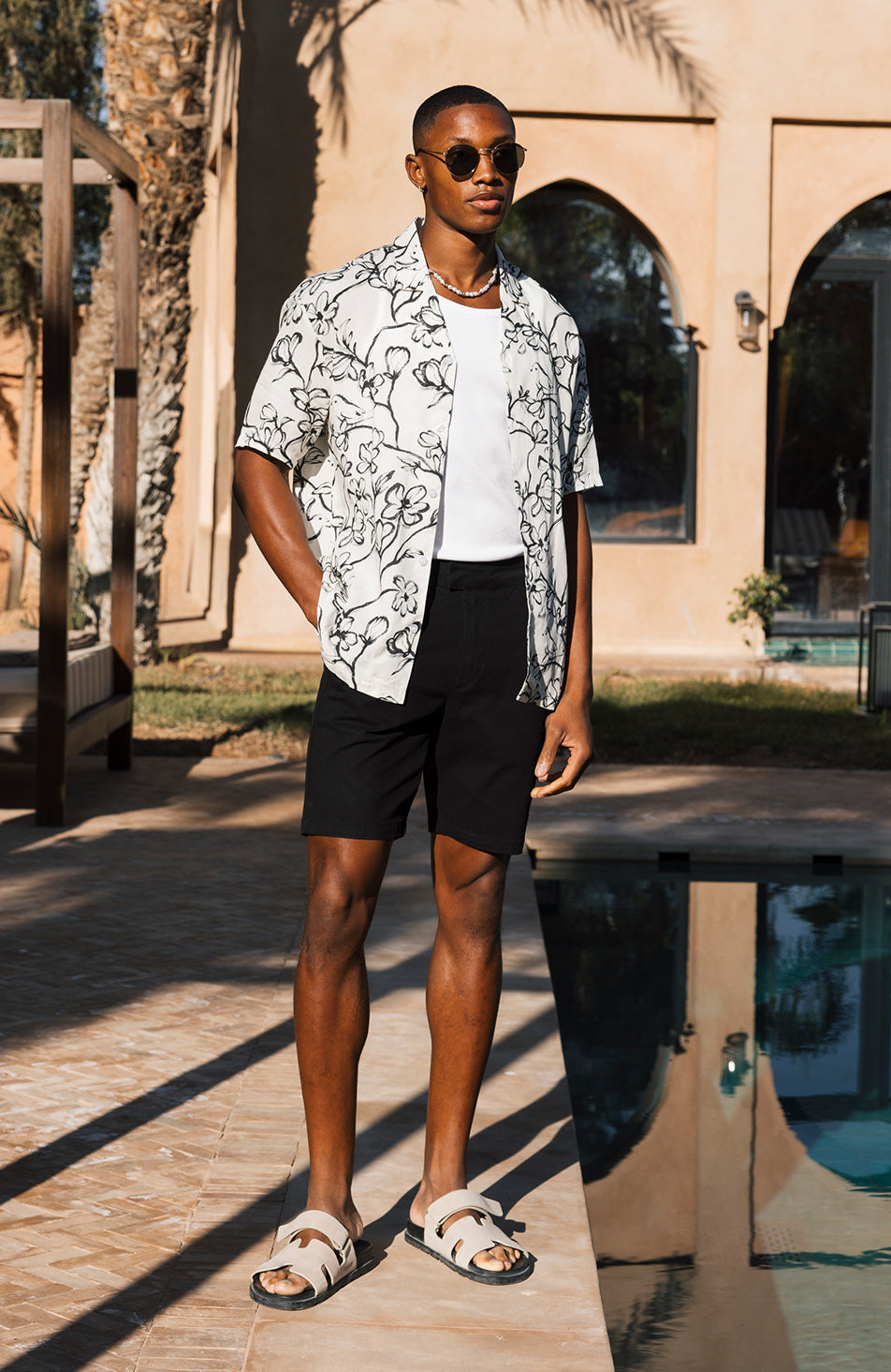 Bora Relaxed Fit Dove Shirt in Black and White