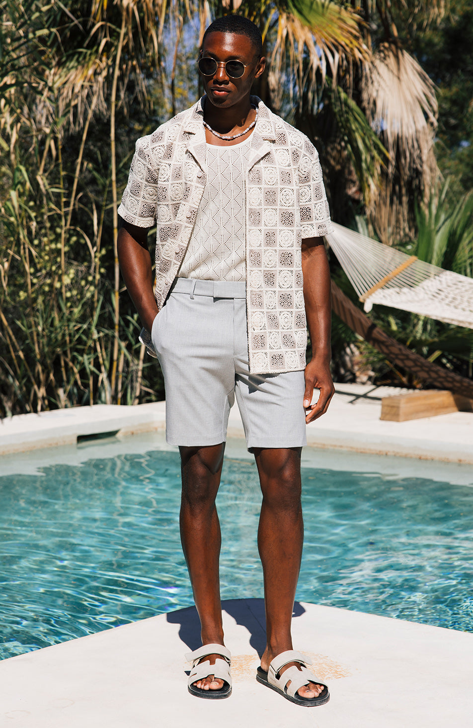 Zamas Pointelle Vest in Beige