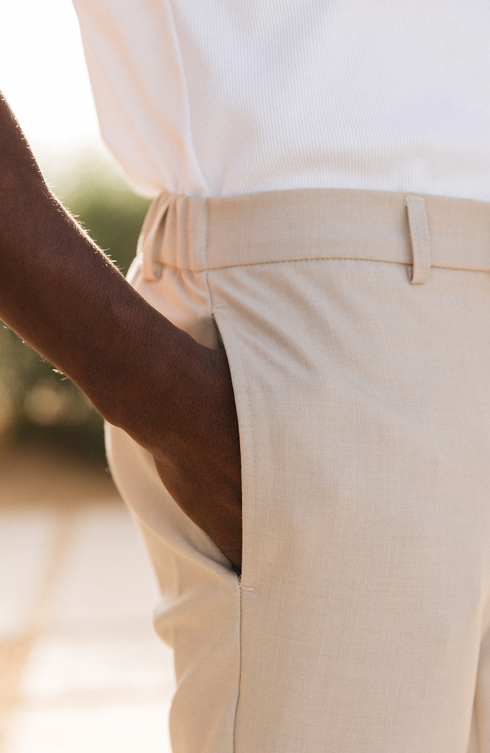 Aster Tailored Stretch Slim Leg Pants in Beige