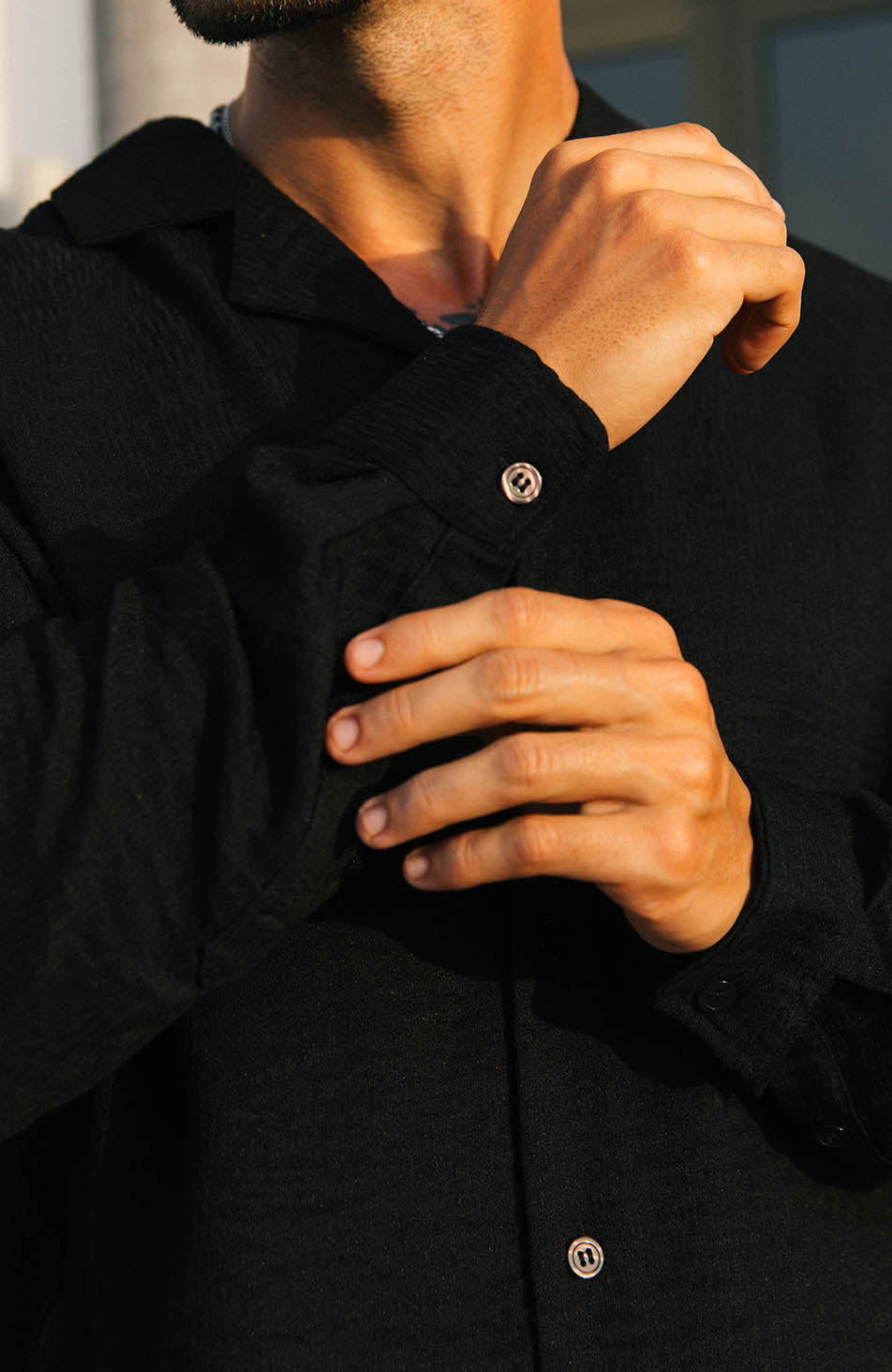 Fiorano Long Sleeve Relaxed Fit Shirt in Black