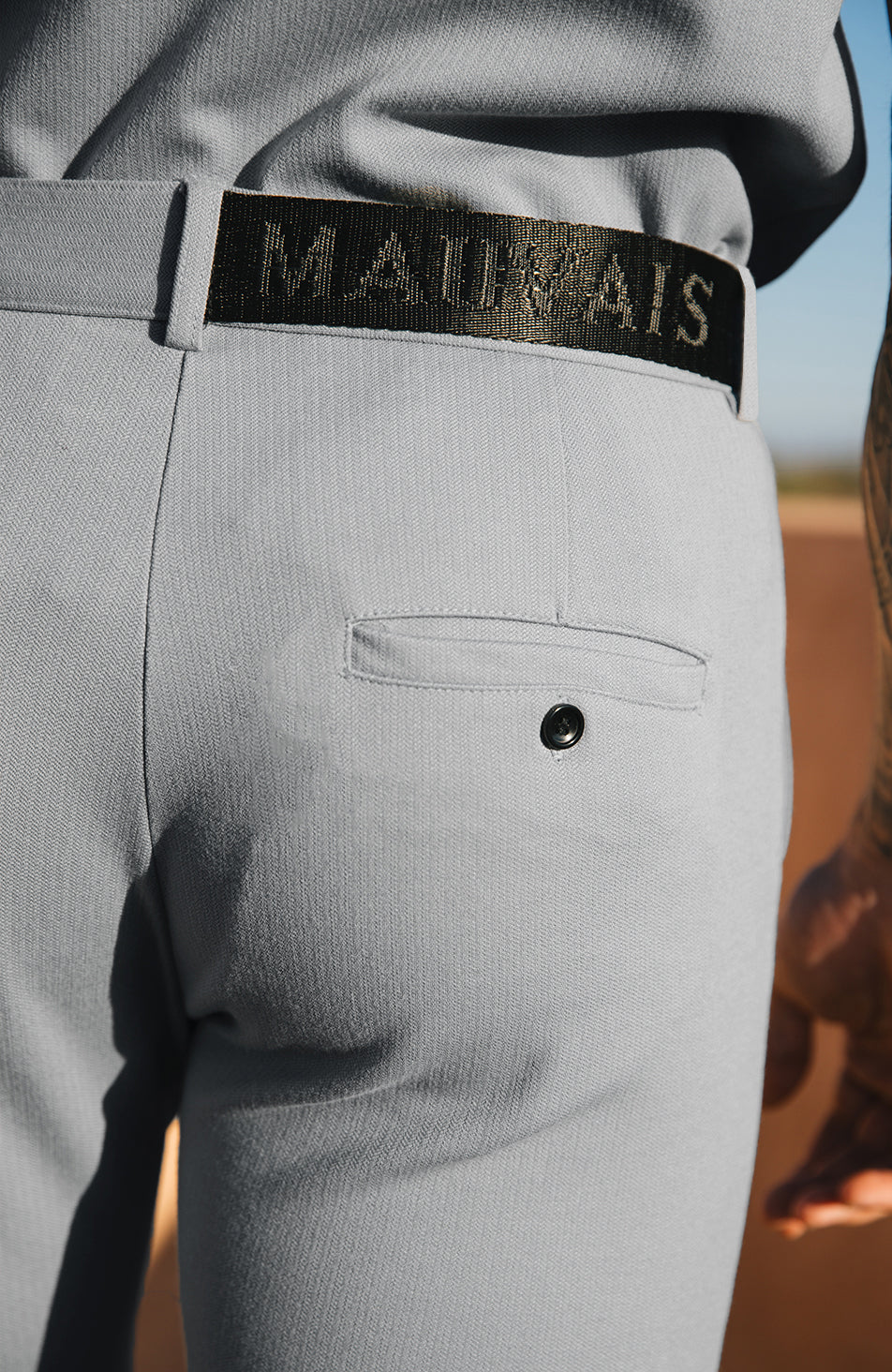 Signature Shorts with Half Belt in Ice Blue