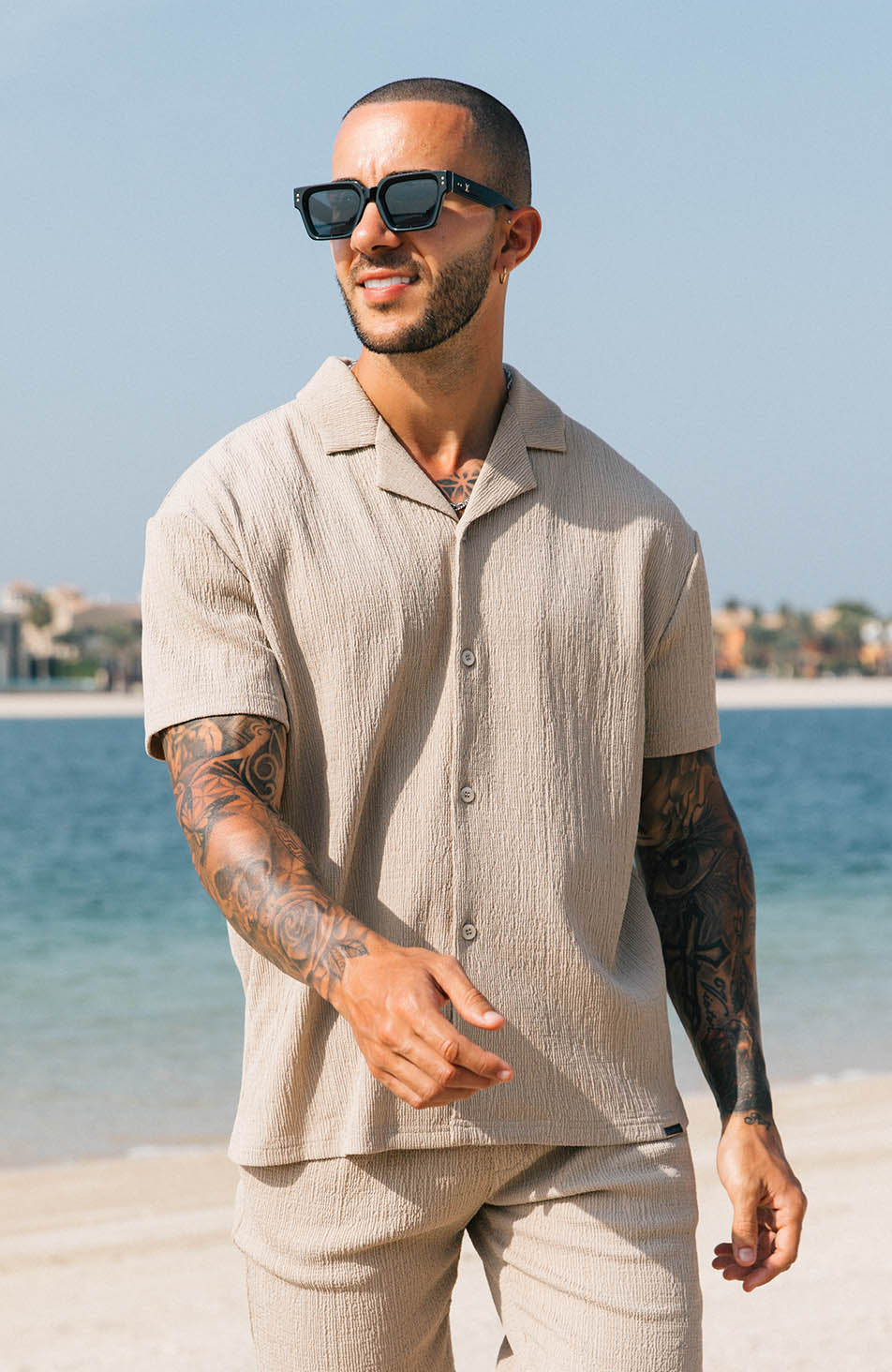 Eivissa Relaxed Fit Shirt in Taupe