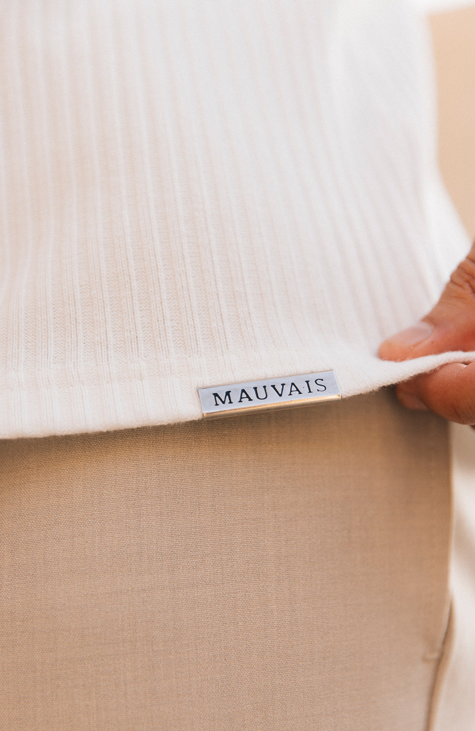 Elysee Slim Ribbed Revere Polo in White