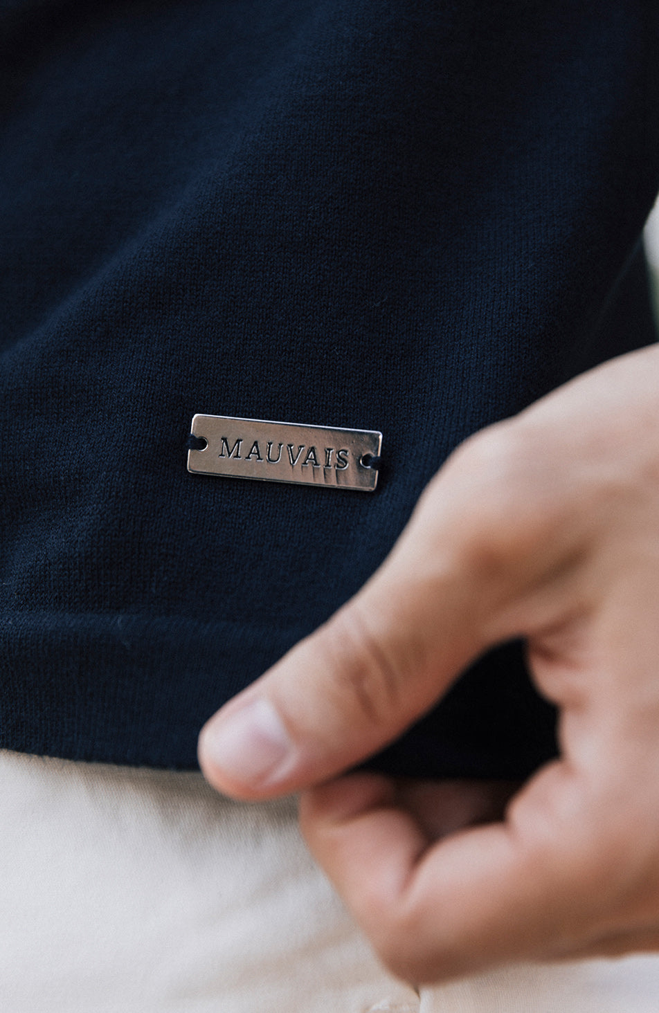 Newbury Slim Zip Knit Polo in Navy