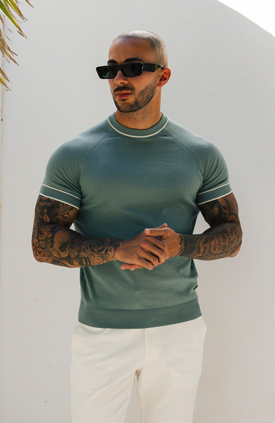 Franco Slim Knit Tee in Mint