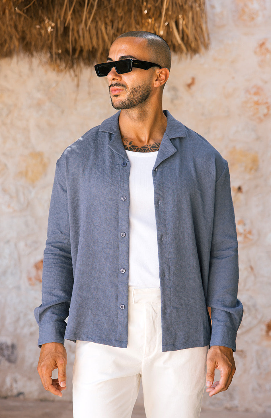 Fiorano Long Sleeve Relaxed Fit Shirt in Storm
