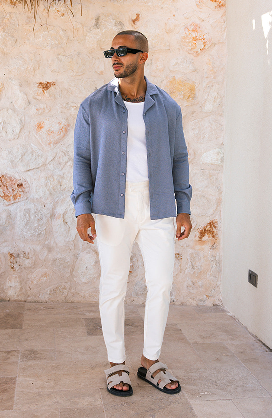 Fiorano Long Sleeve Relaxed Fit Shirt in Storm