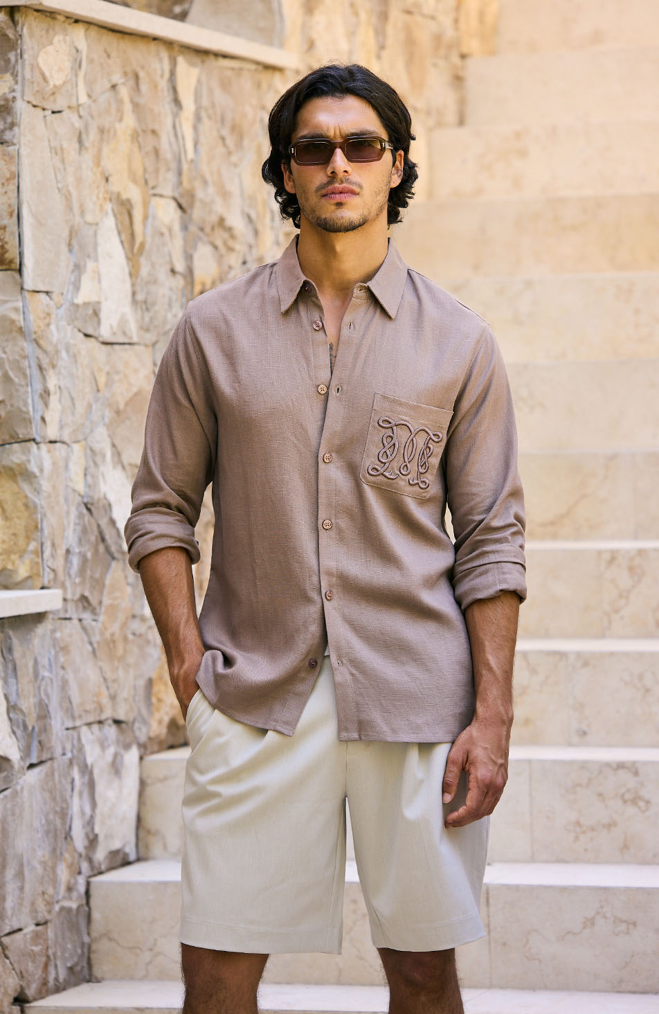 monogrammed mens dress shirts Custom Embroidered Polo Shirt for Men and Women, Personalized & Printed Polo for Business, Casual Wear, Sports Teams, Work Uniforms Adult The concealed button fastening adds a sleek finish Monogram Linen Blend Embroidered Shirt
