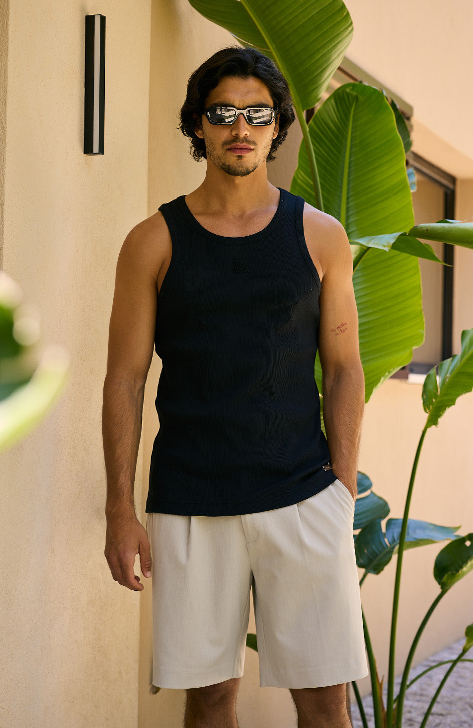 Monogram Embroidered Vest in Black