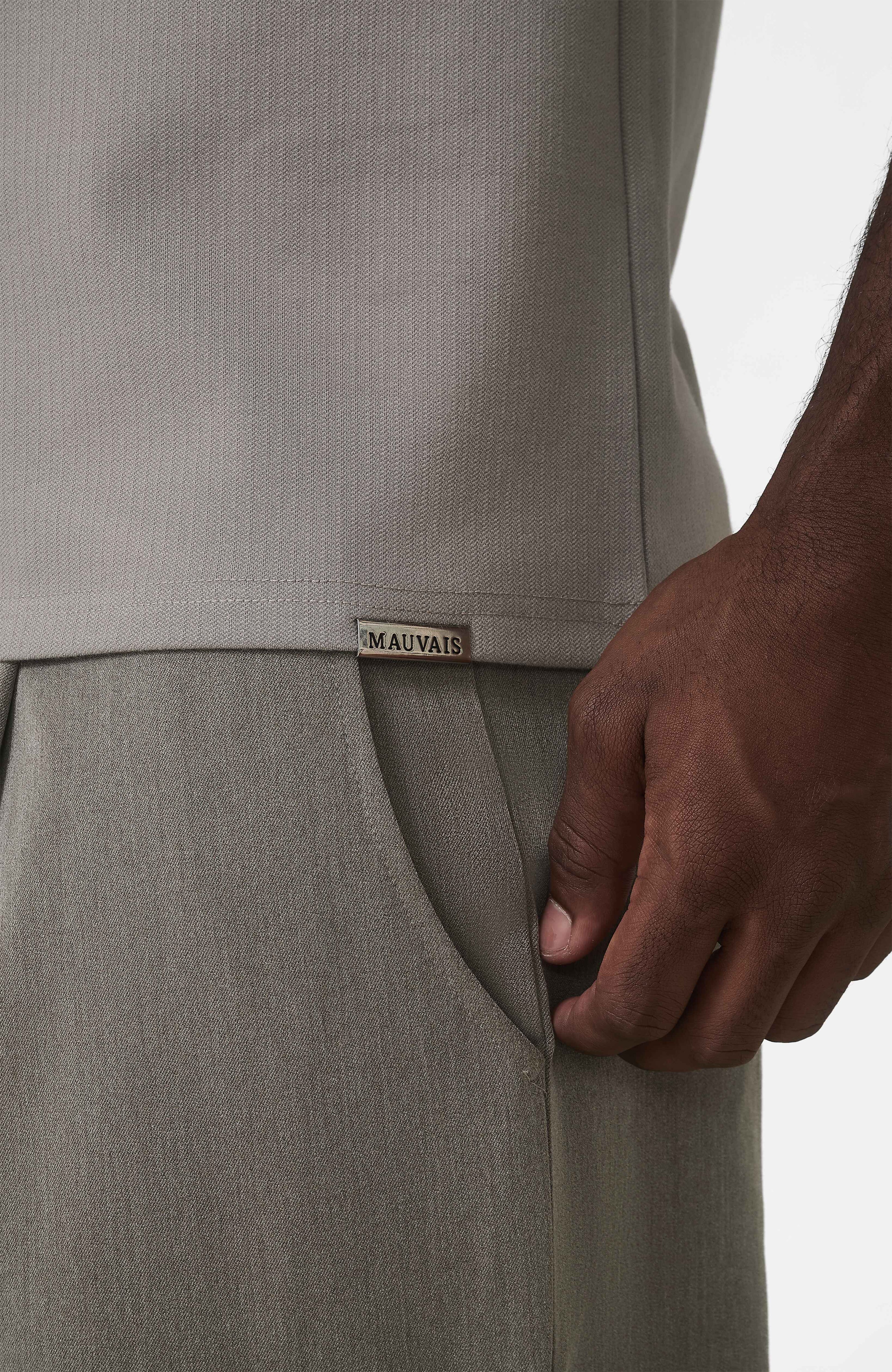 Signature Zip Tee in Monaco Beige