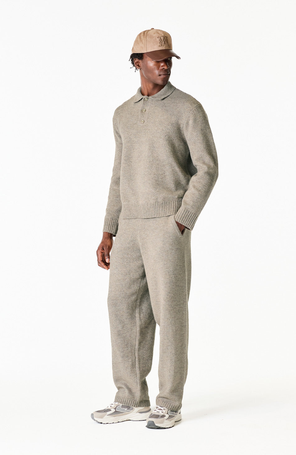 Monogram Montreux Knit Jogger in Taupe