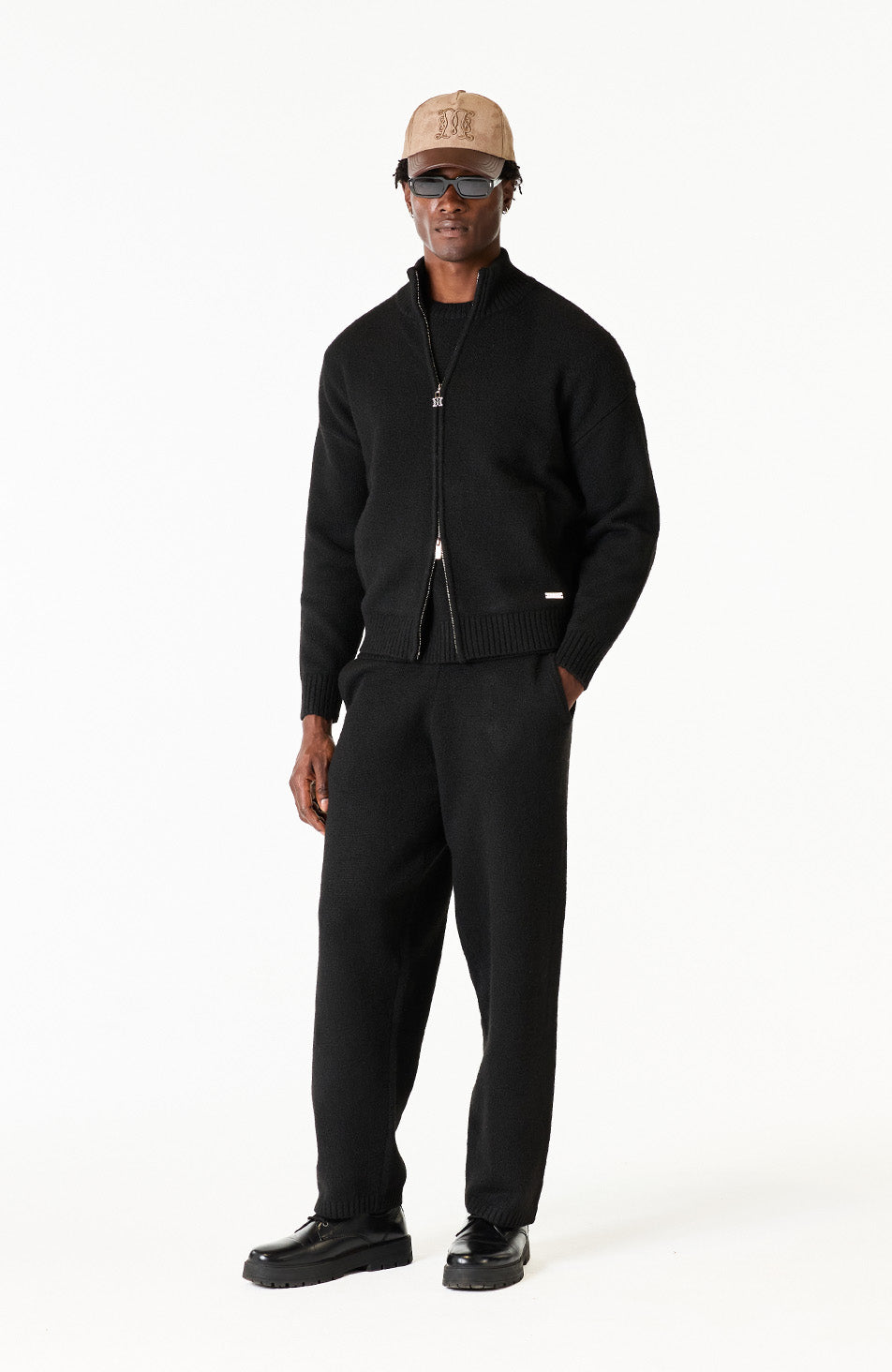 Monogram Montreux Knit Zip-Up Jacket in Black