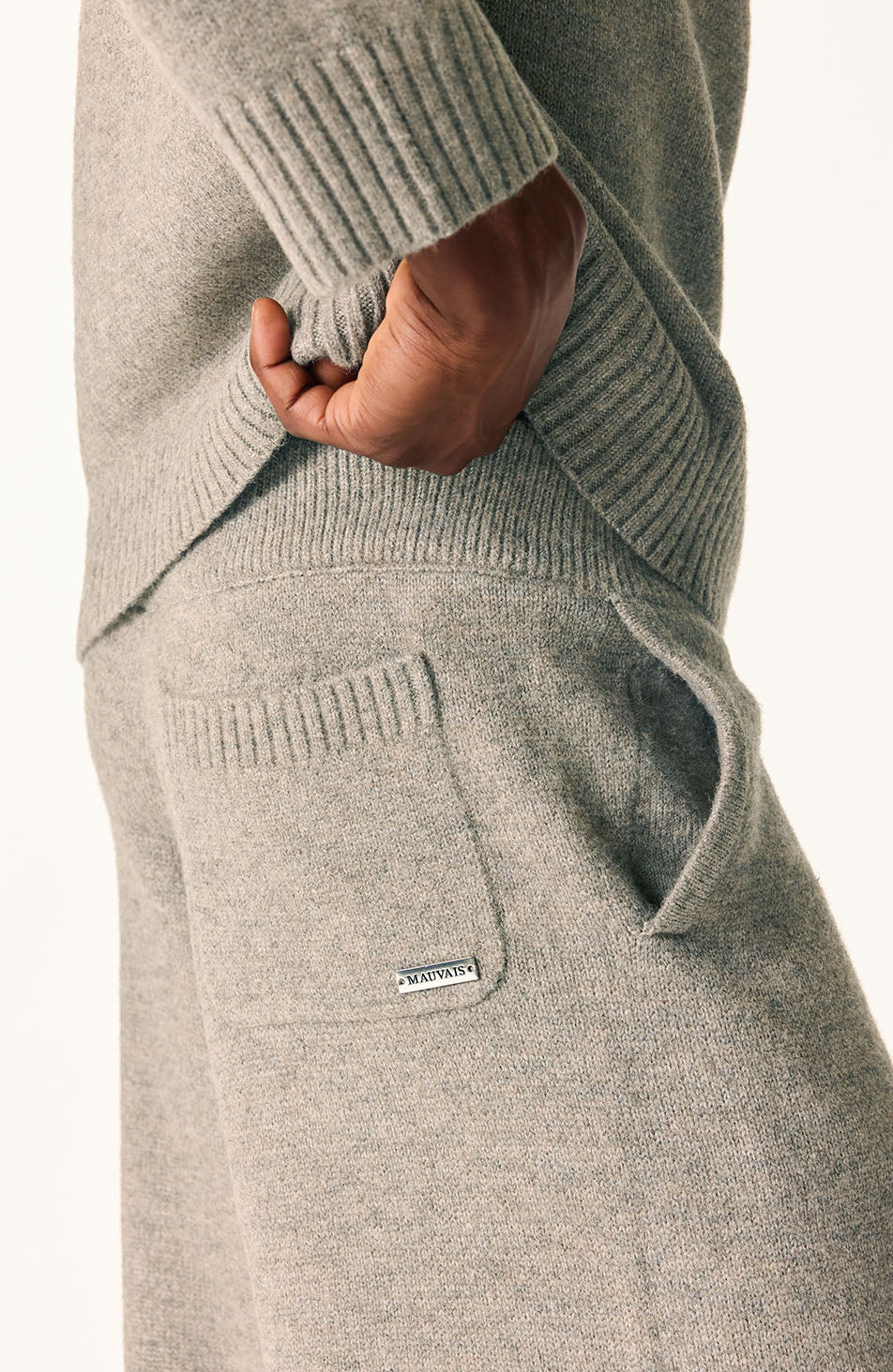 Monogram Montreux Knit Jogger in Taupe