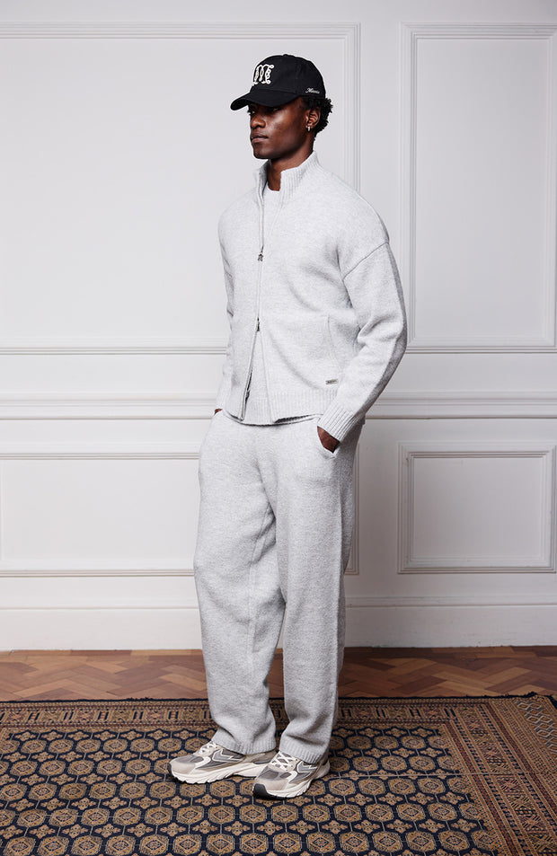 Monogram Montreux Knit Zip Jacket in Grey