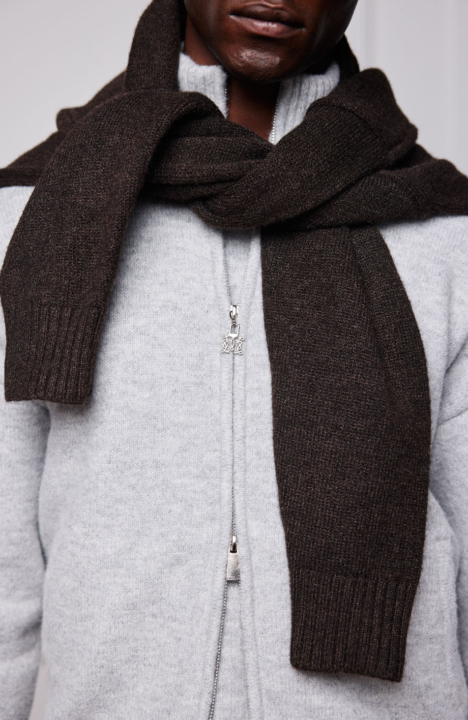 Monogram Montreux Knit Zip-Up Jacket in Grey