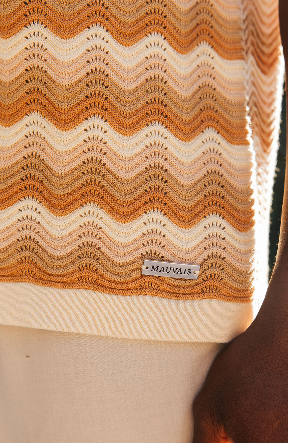 Aruba Textured Relaxed Fit Knitted Shirt in Beige