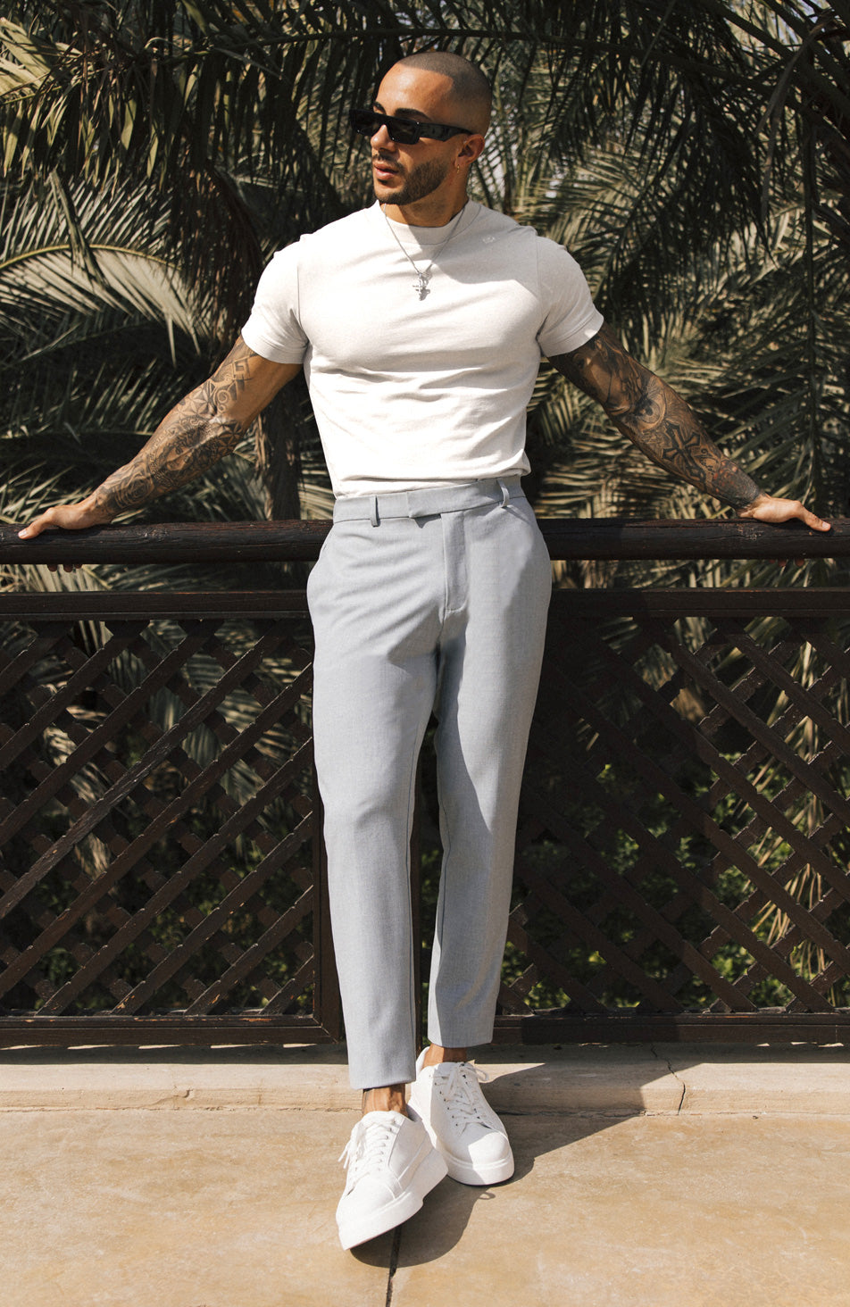 Aster Tailored Stretch Slim Leg Pants in Grey