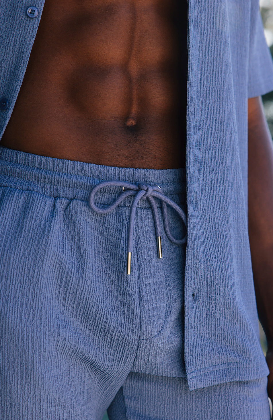 Eivissa Slim Stretch Shorts in Storm Blue