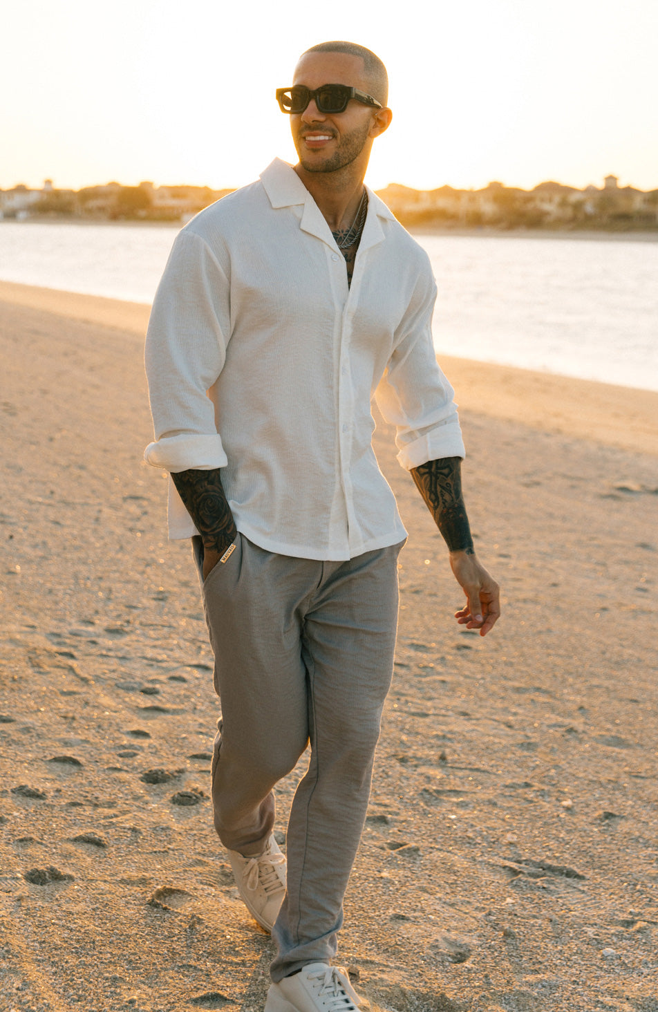 Fiorano Long Sleeve Relaxed Fit Shirt in White