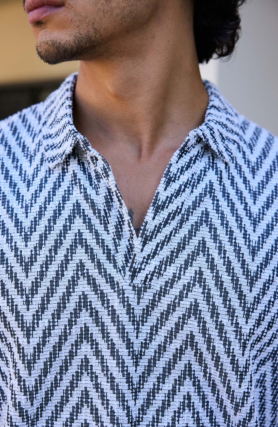 Marlin Textured Relaxed Polo in Grey