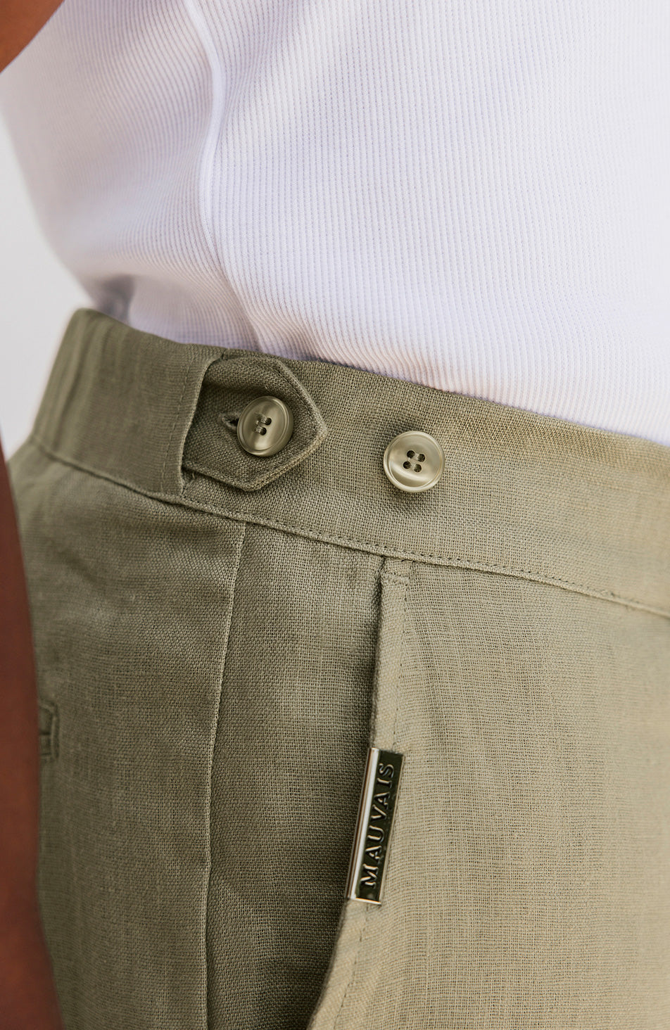 Nammos Pure Linen Tailored Pants in Olive