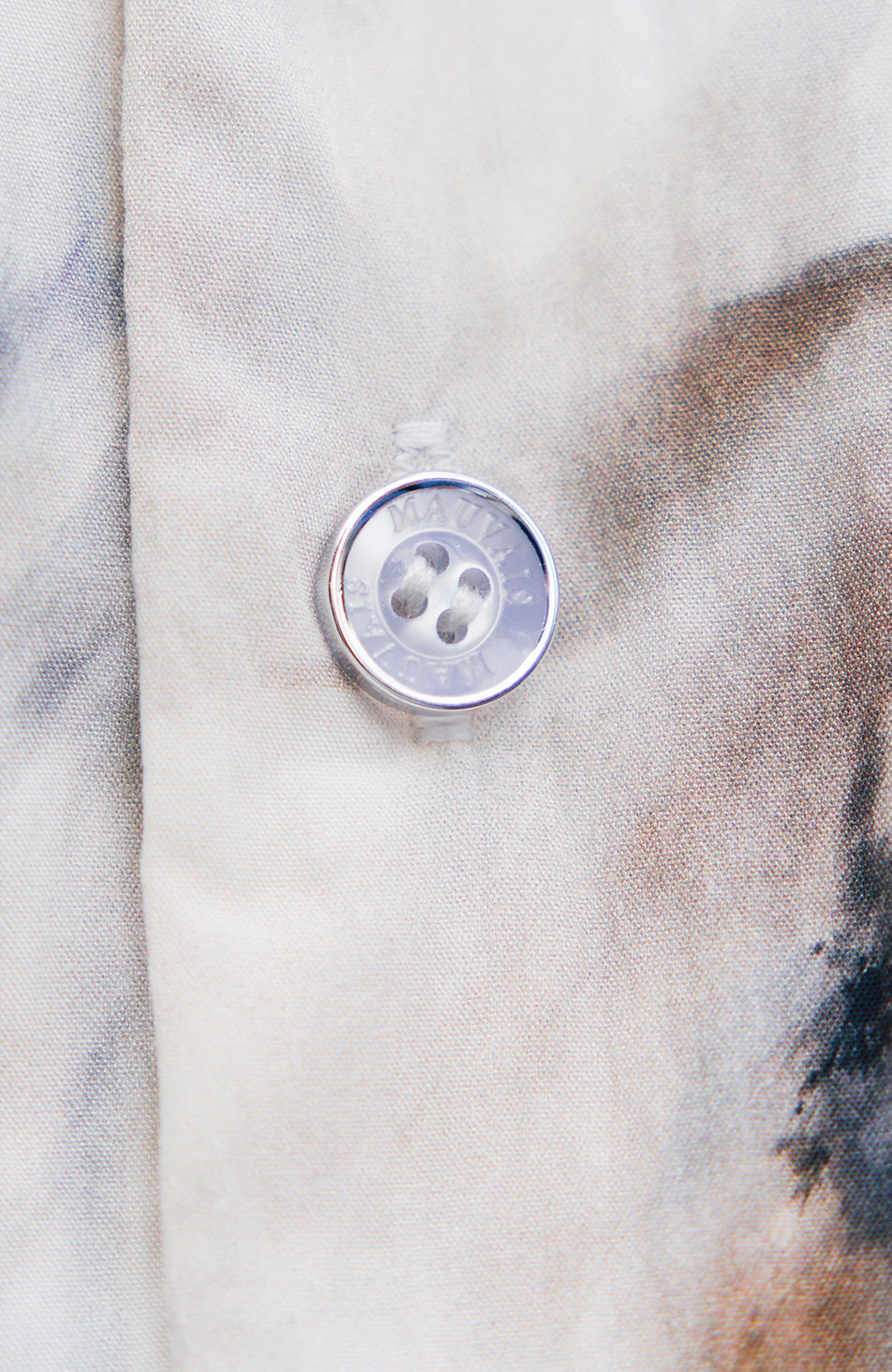 Phoenix Relaxed Fit Watercolour Crinkle Shirt in Ivory