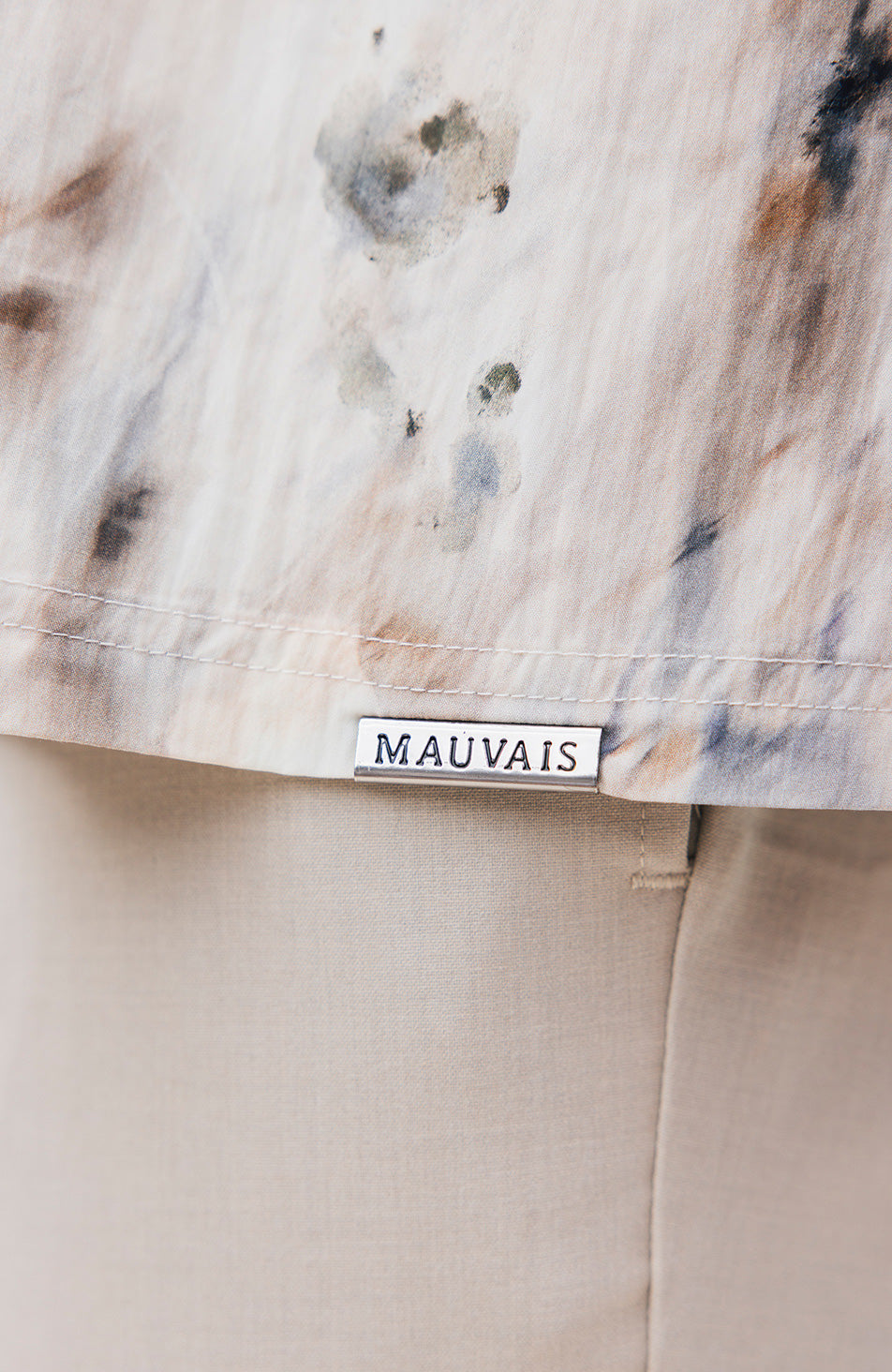 Phoenix Relaxed Fit Watercolour Crinkle Shirt in Ivory