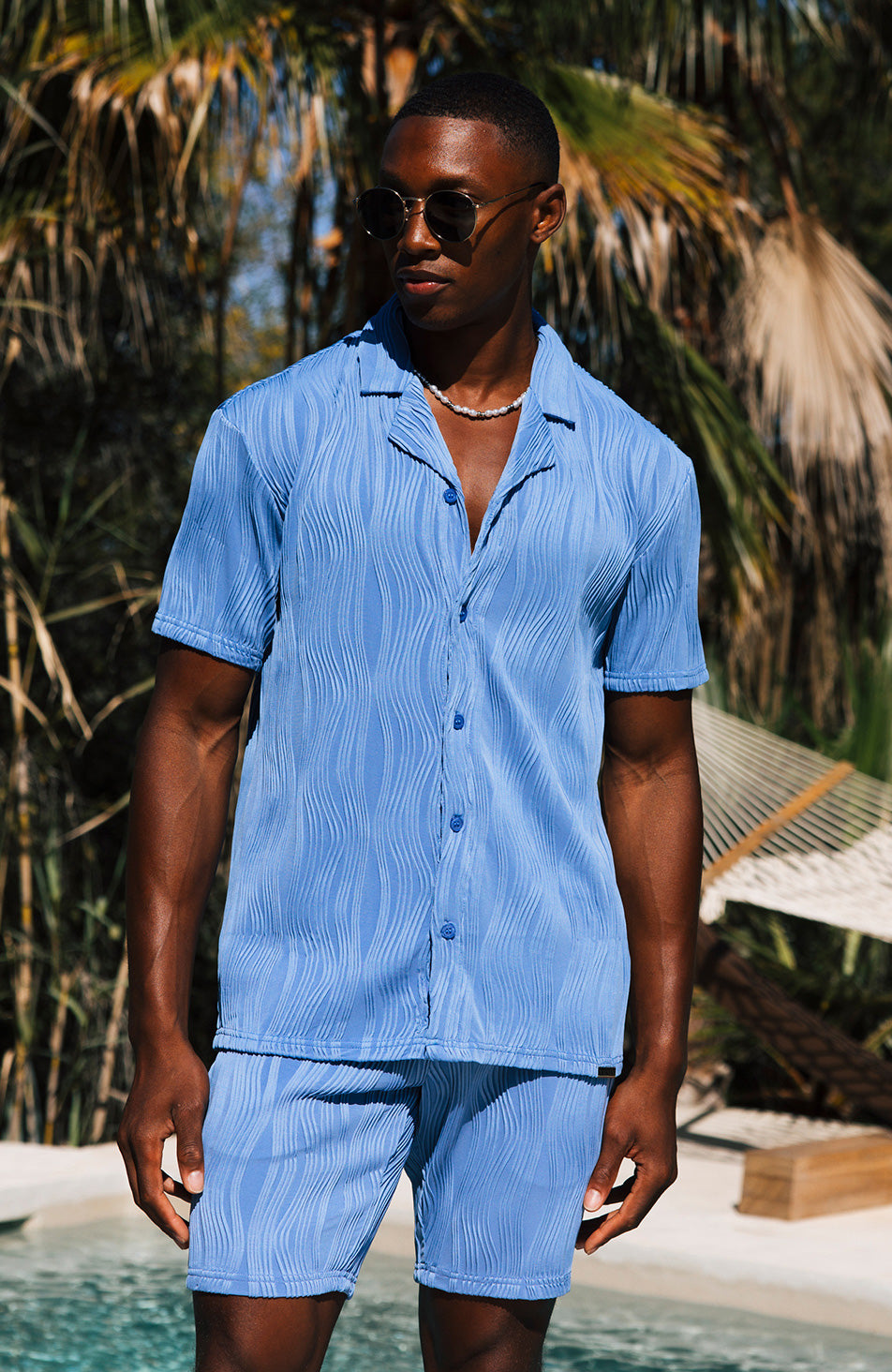 Relaxed Fit Wave Shirt in Blue