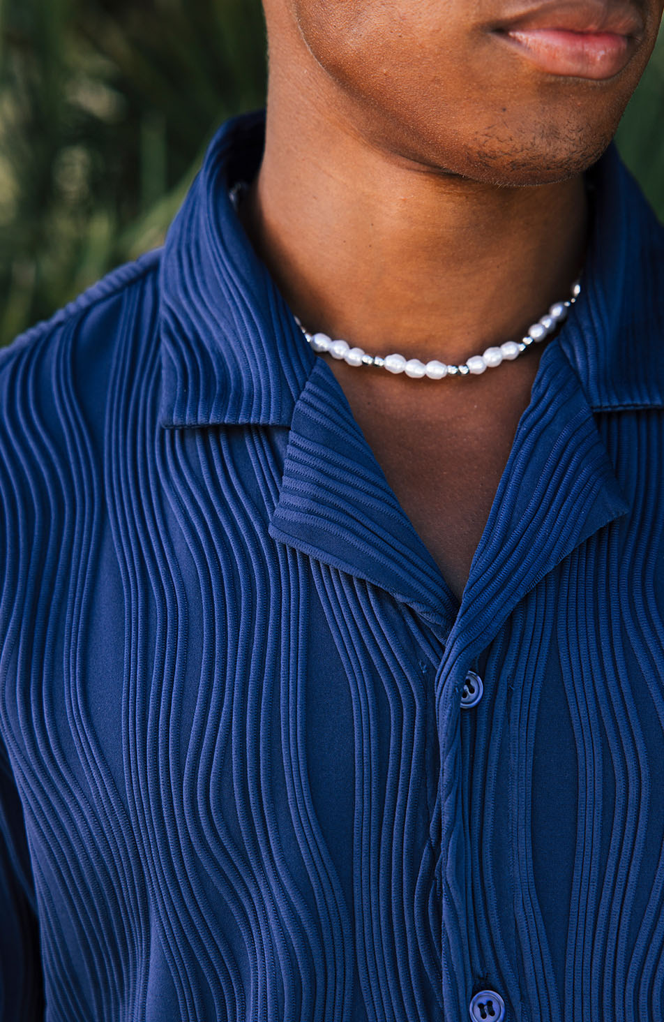 Relaxed Fit Wave Shirt in Navy