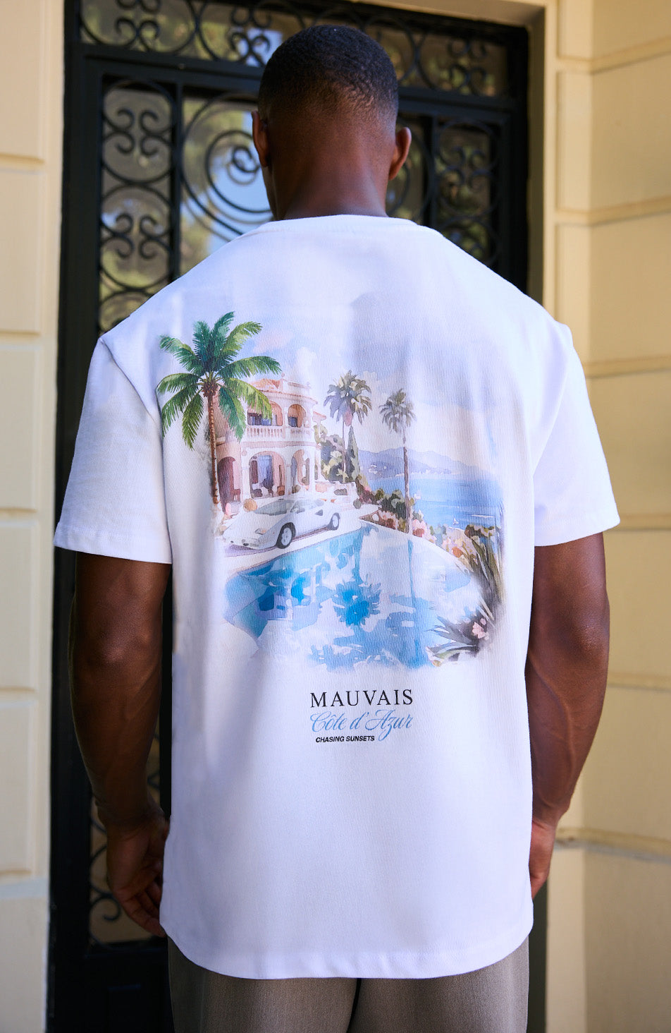 Chasing Sunsets Graphic Oversized Tee in White