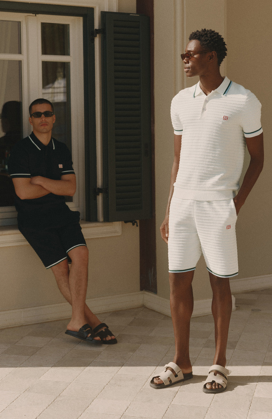 Riviera Knit Rib Polo in White