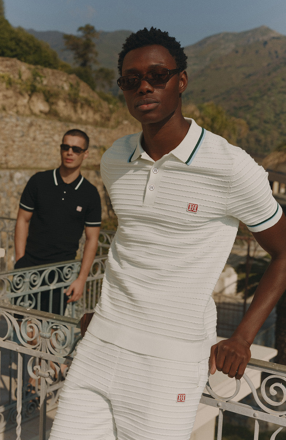 Riviera Knit Rib Polo in White