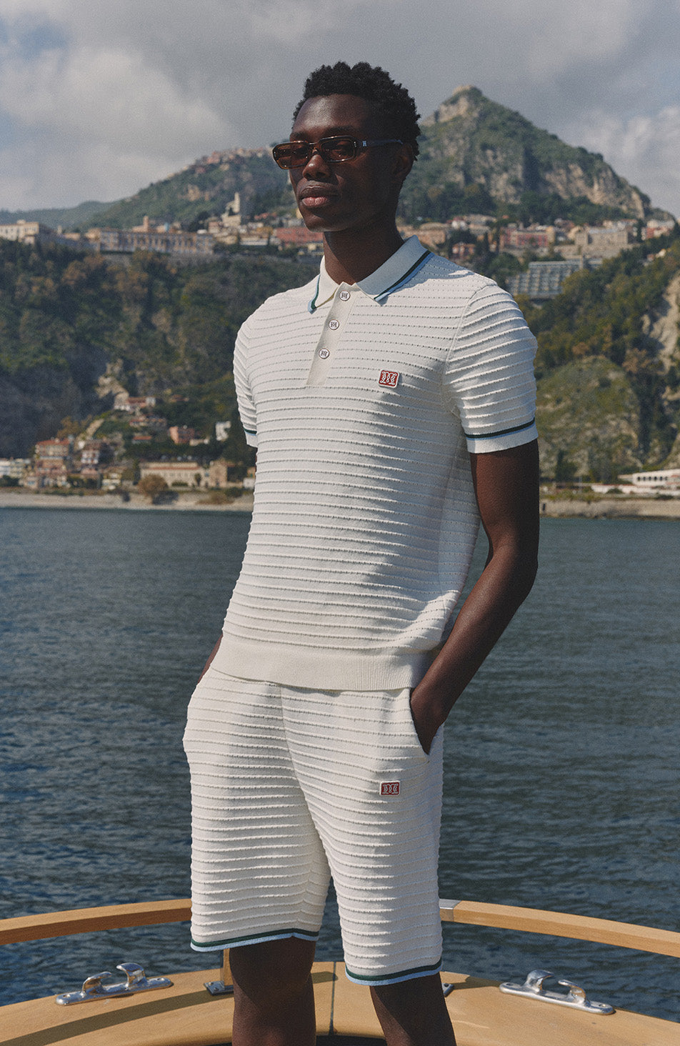 Riviera Knit Rib Short in White