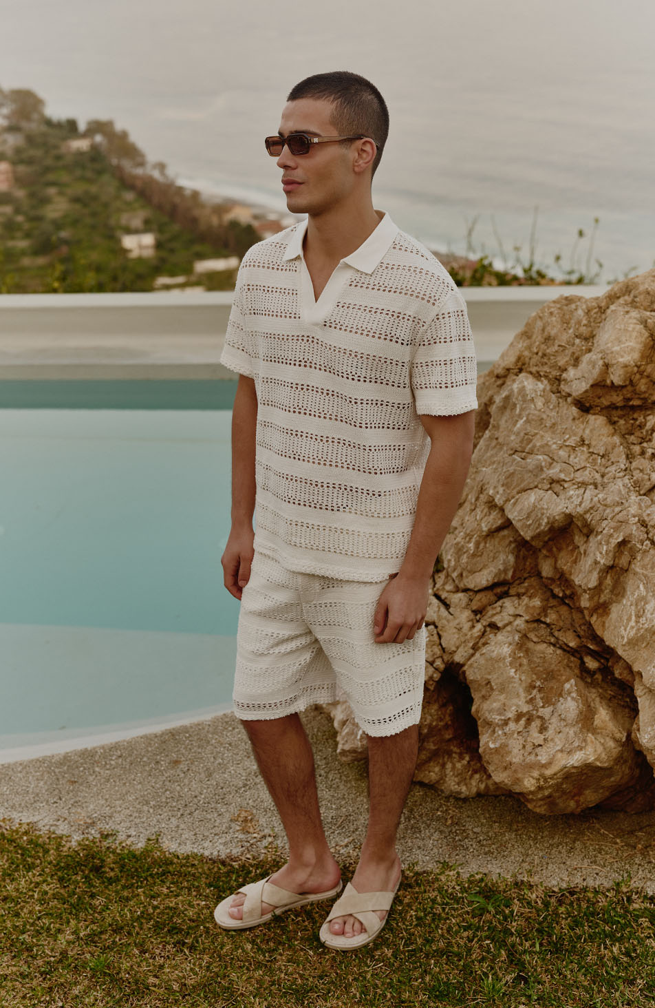 Romano Boxy Polo in White