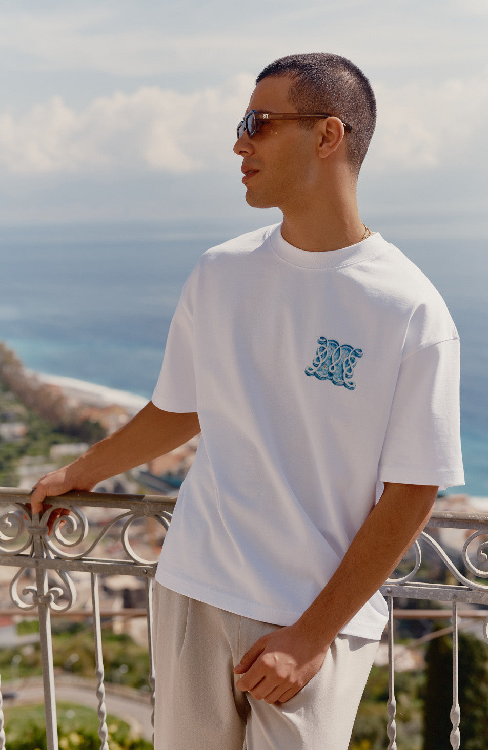 Poolside Monogram T-Shirt in White