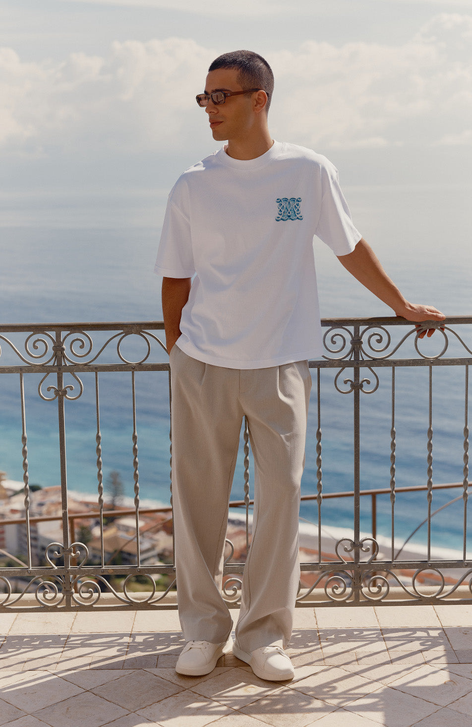 Poolside Monogram T-Shirt in White