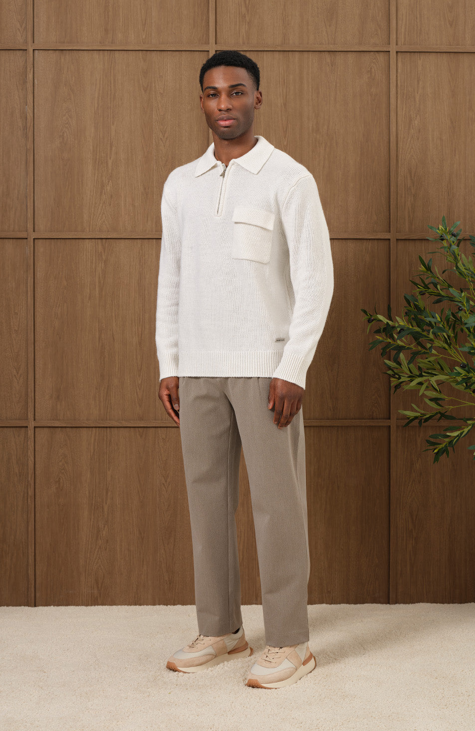 Harlem Oversized Knitted Jumper in Ecru