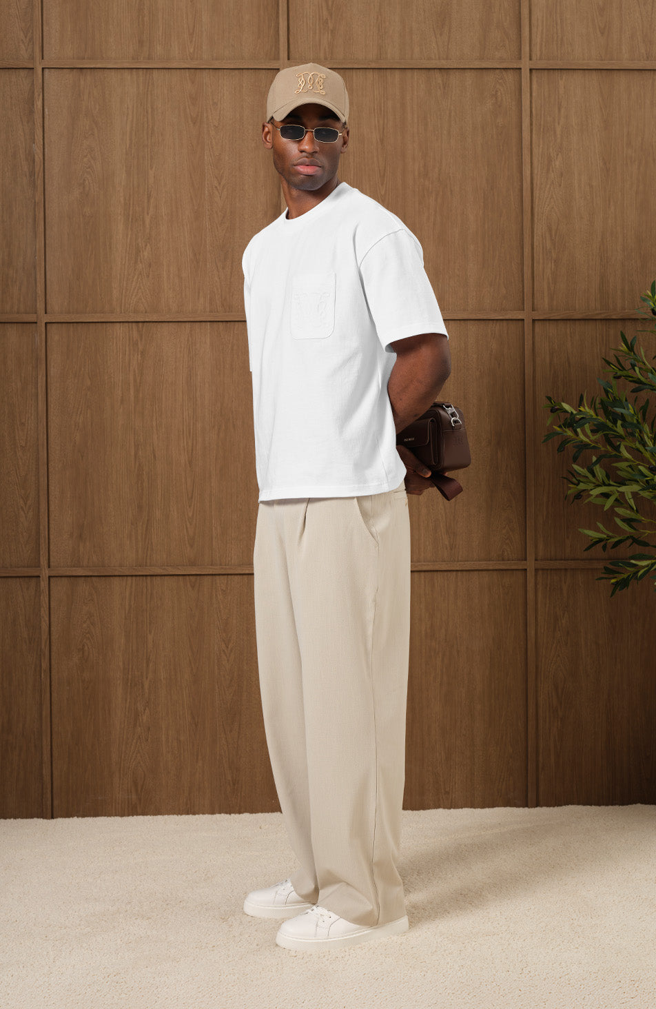 Embossed Monogram Pocket T-Shirt in White