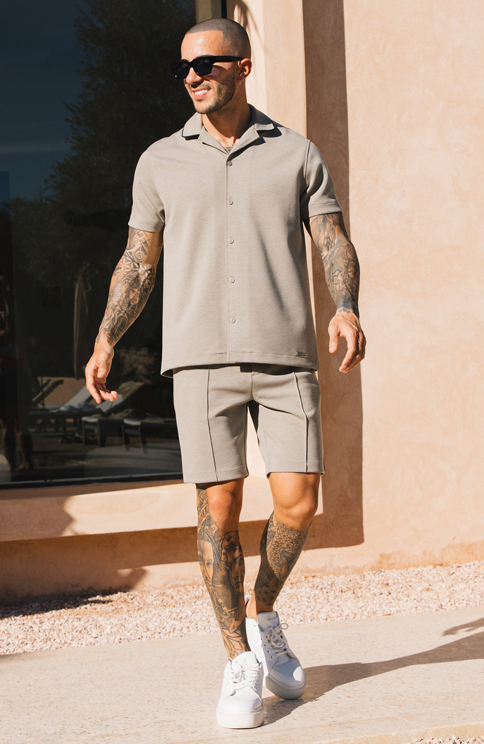 Lowell Luxe Shorts in Stone