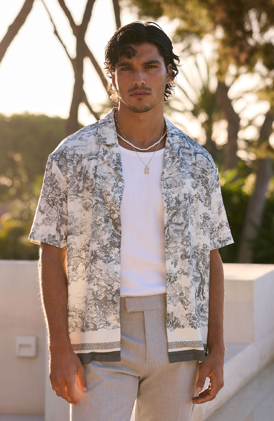 Tabo Toile de Jouy Print Shirt in Blue 2XL Tabo Toile de Jouy Print Shirt in Blue 2XL