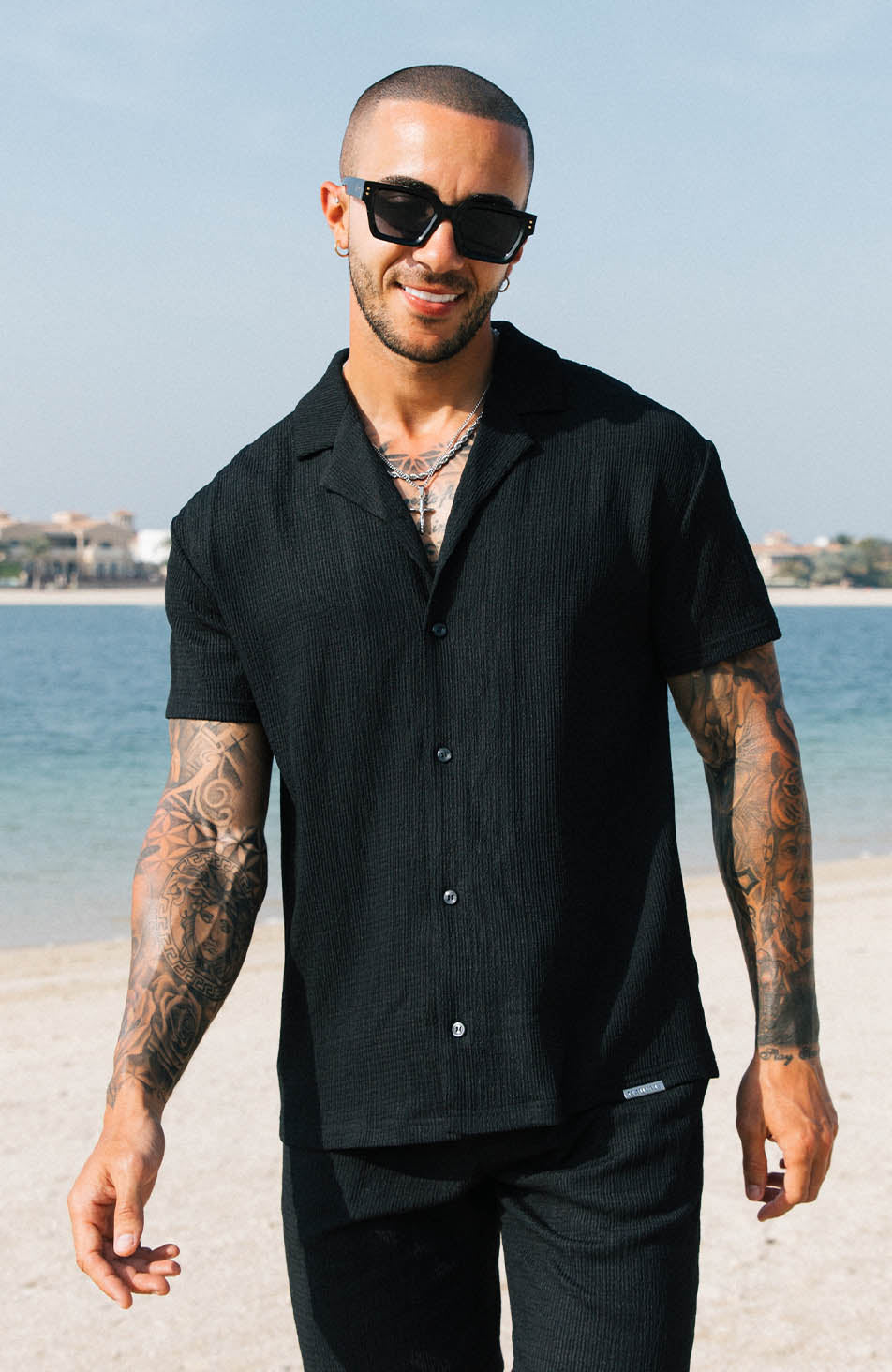 MAUVAIS Eivissa Relaxed Fit Shirt in Black S MAUVAIS Eivissa Relaxed Fit Shirt in Black S
