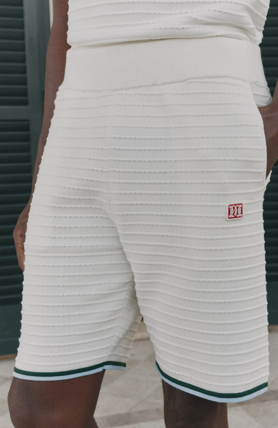 Riviera Knit Rib Short in White