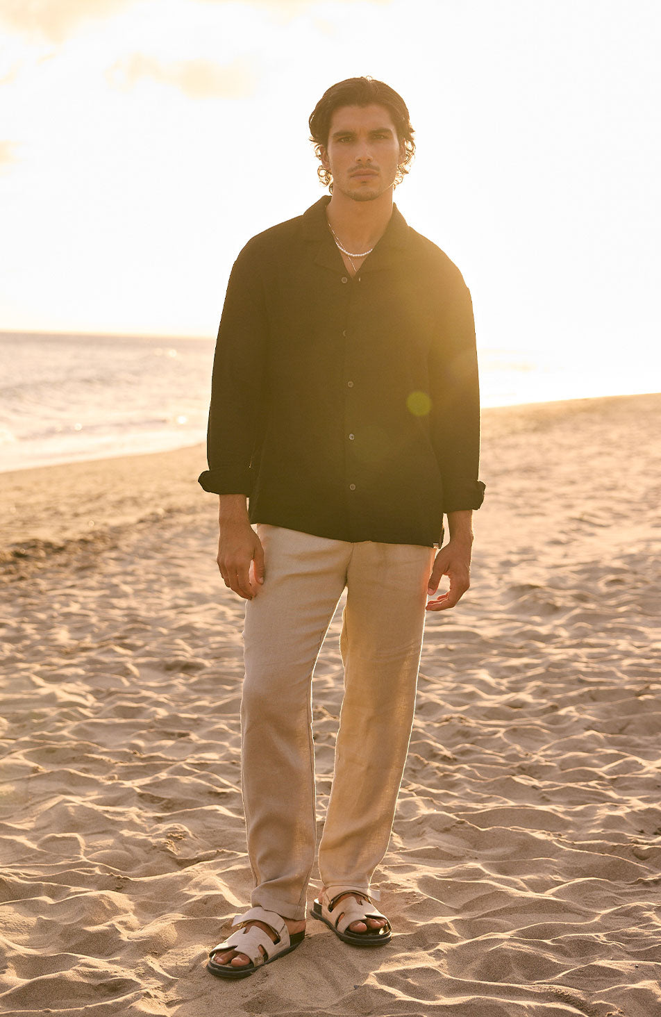 Fiorano Long Sleeve Relaxed Fit Shirt in Black